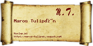 Maros Tulipán névjegykártya